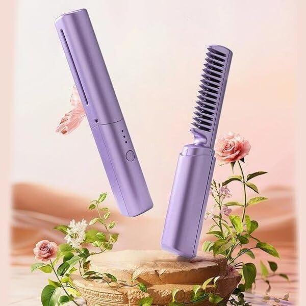 LuxeGlide Wireless Hair Straightener Brush